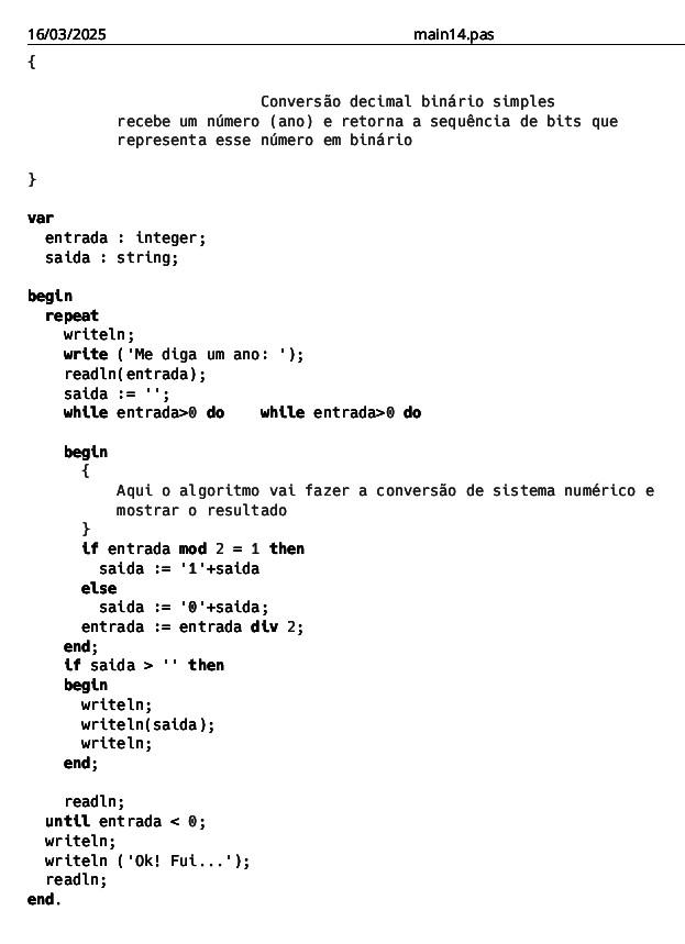 Listagem para tarefa