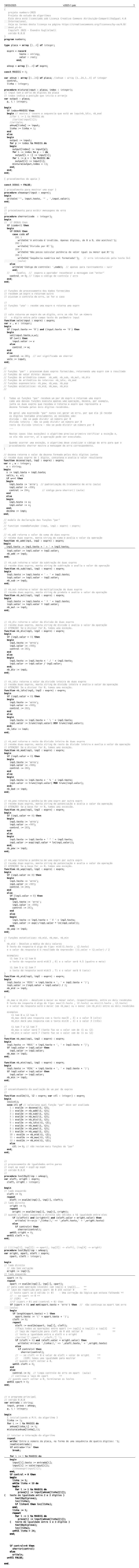 Listagem numbers v.0-0-0